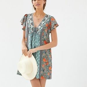Flutter Boho  Short Sleeve Dress- Flora